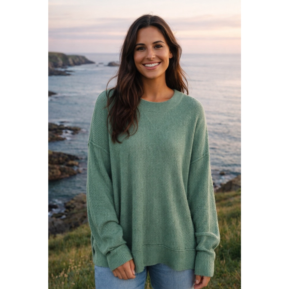 aerie Sweaters - Aerie Sage Green Oversized Knit Sweater Cozy Soft Girl Buttery Soft Lounge Boho